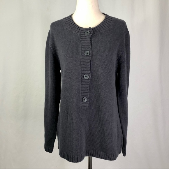 Cabela’s navy cotton sweater 3/4 Henley button front M - Picture 1 of 9